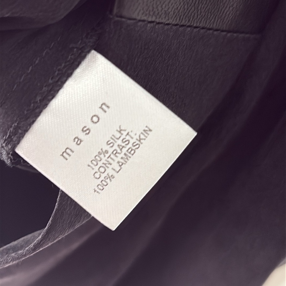 MICHELLE MASON  Silk Wrap Top Black Blouse Tie Waist size 2 - Picture 5 of 7
